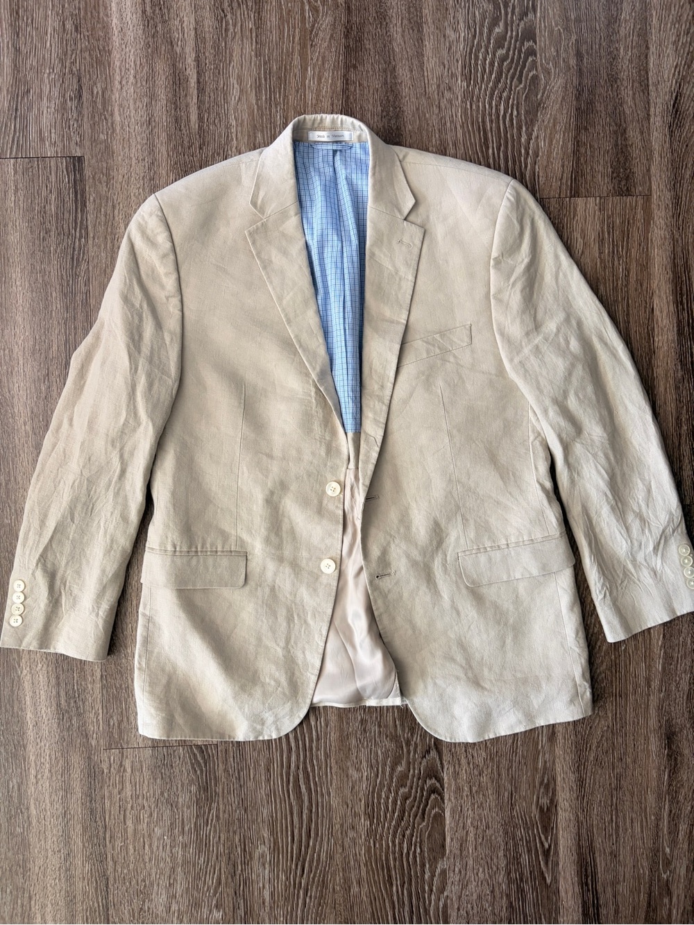 Ralph Lauren Light Beige Linen Sport Coat with Light Blue Lining